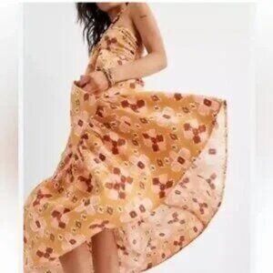 Women's Aerie Halter Strapless Maxi Linen Blend Sundress Boho Beachy Size S